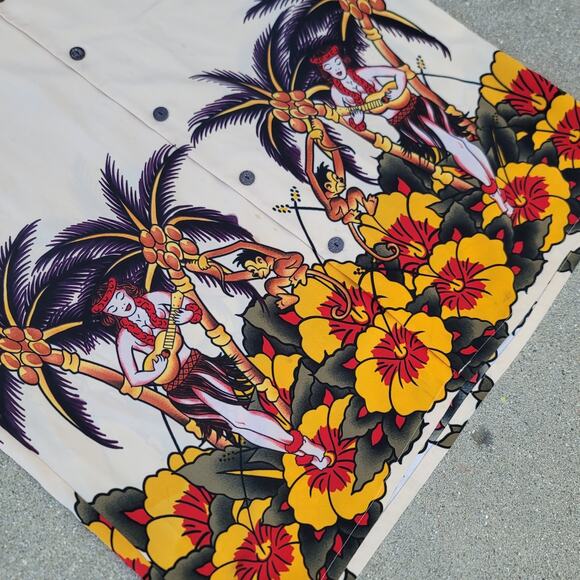 Vtg Dragonfly Hawaiian Button-down Shirt - Picture 3 of 7